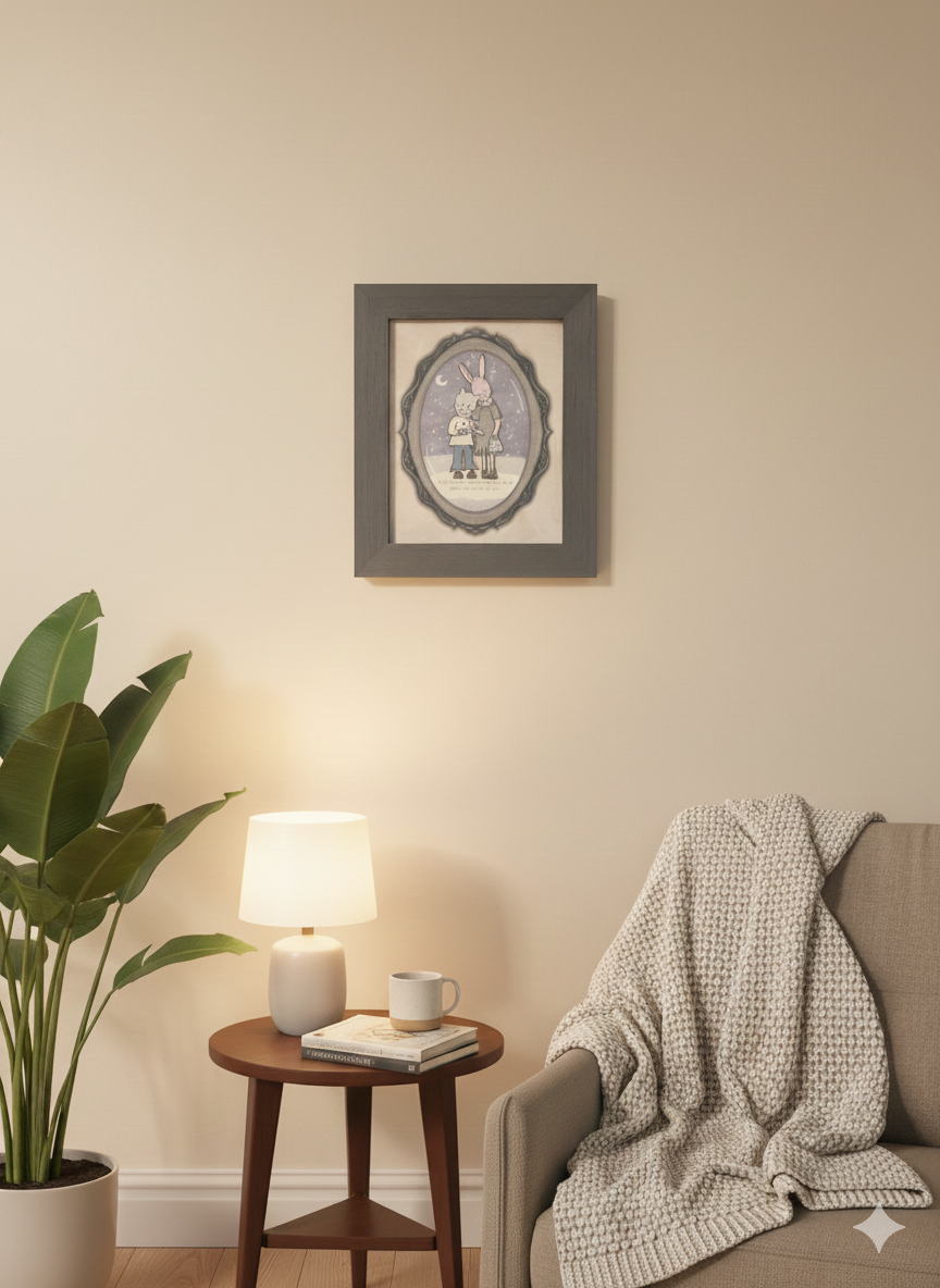 Connected Souls Art Print | Whimsical Animal Illustration