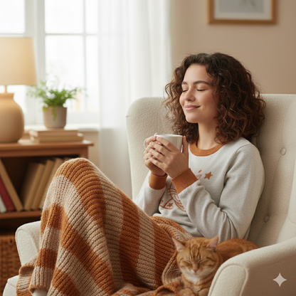 Cat & Stars Knit Sweater – Cozy Unisex Cotton Blend Crew Neck