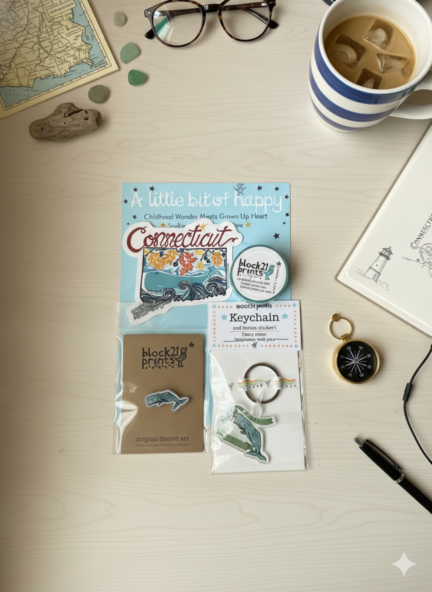 Connecticut Little Bits of Happy Bundle - New England Stationery + Gifts