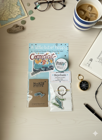 Connecticut Little Bits of Happy Bundle - New England Stationery + Gifts