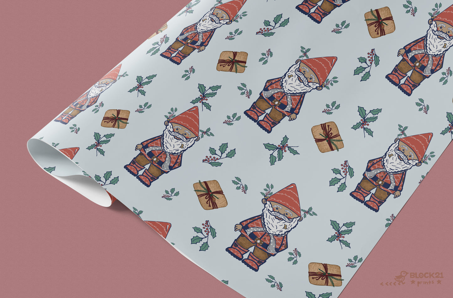 Holiday Gnomes Gift Wrap Sheet - set of two sheets