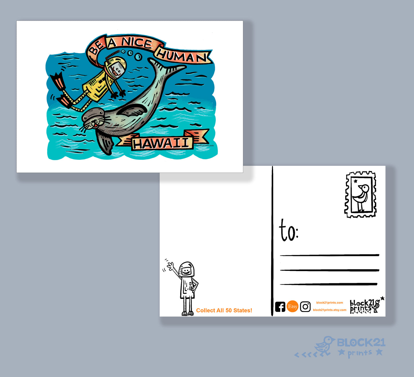 Hawaii Monk Seal Be a Nice Human Sticker Decal