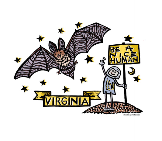 Virginia Big Eared Bat Be a Nice Human Sticker Decal