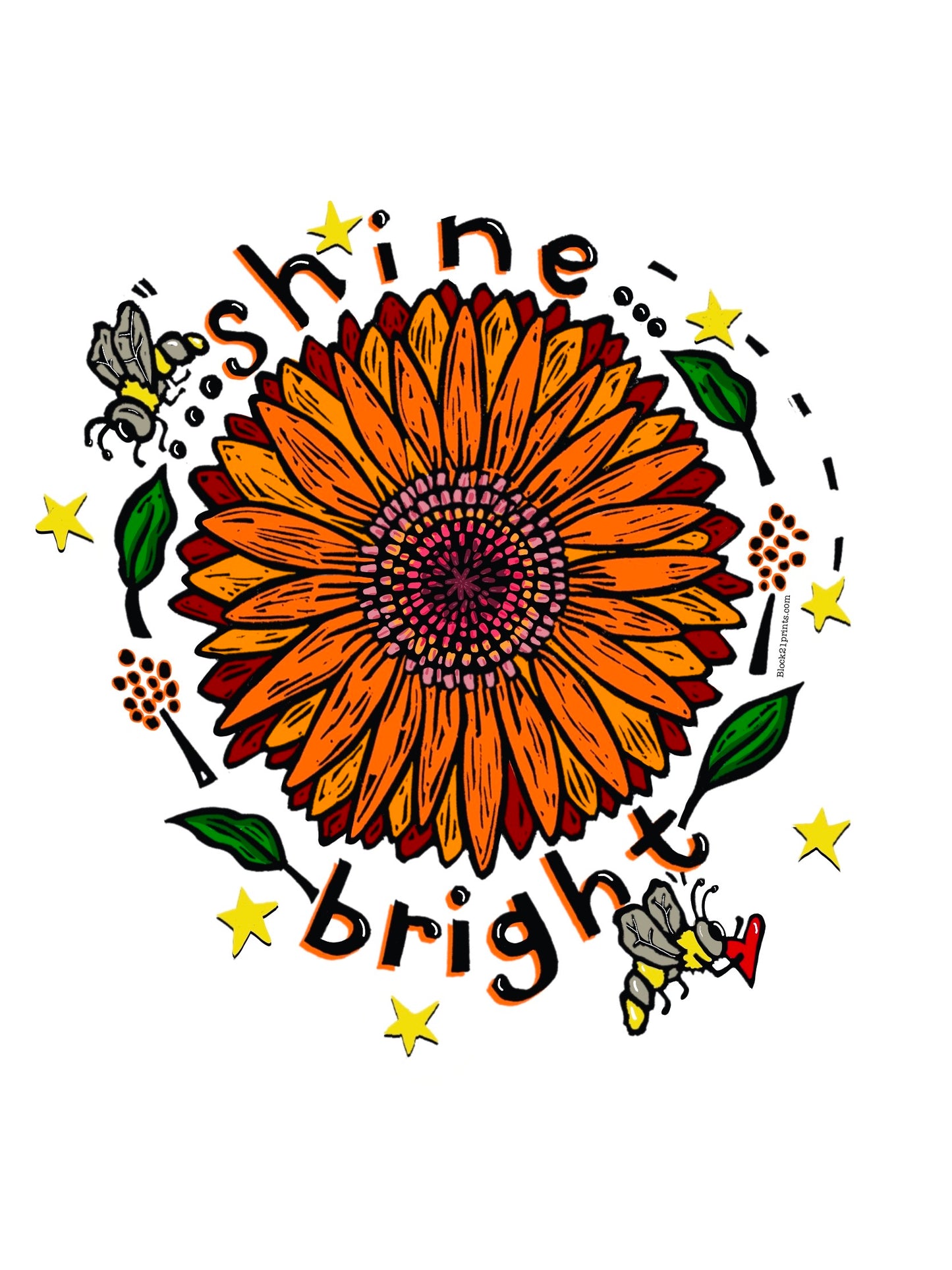 Shine Bright Gerber Daisy flower Sticker Decal