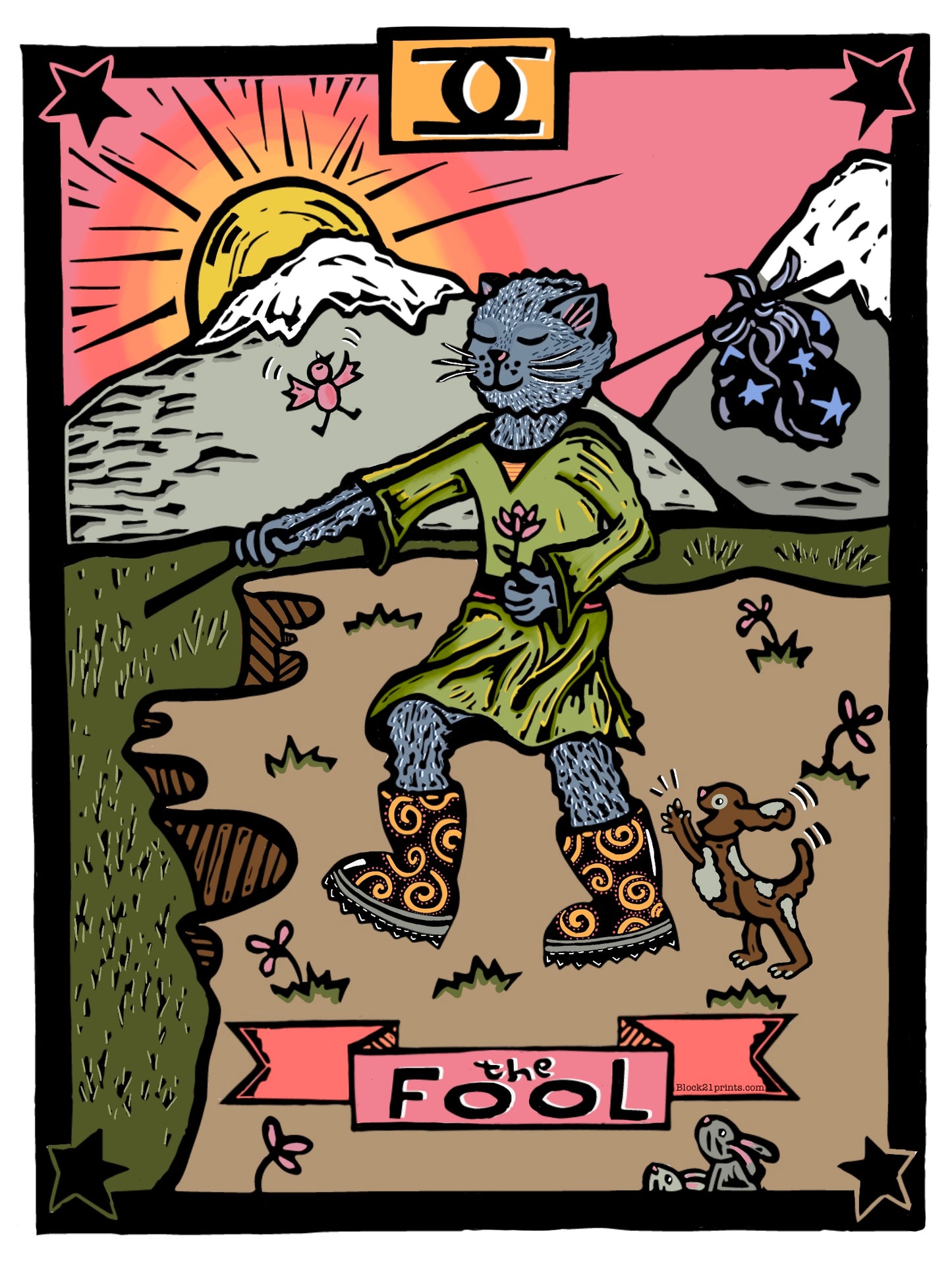 The Fool Tarot Blank Greeting Card 4" X 6"