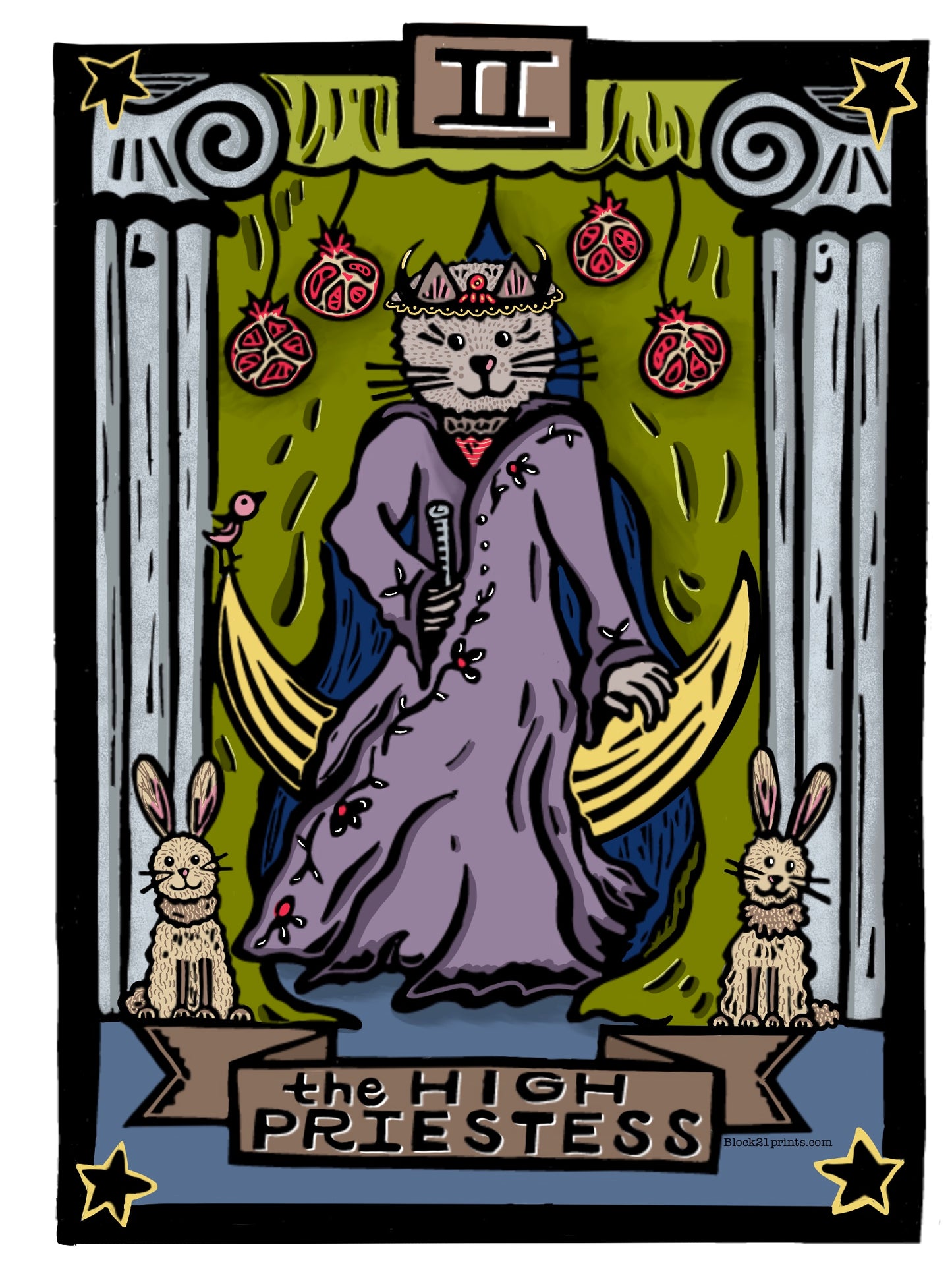 High Priestess Tarot Card Die Cut Vinyl Sticker