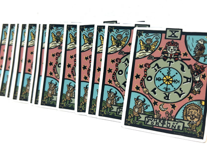 Wheel of Fortune Tarot Card Die Cut Vinyl Sticker