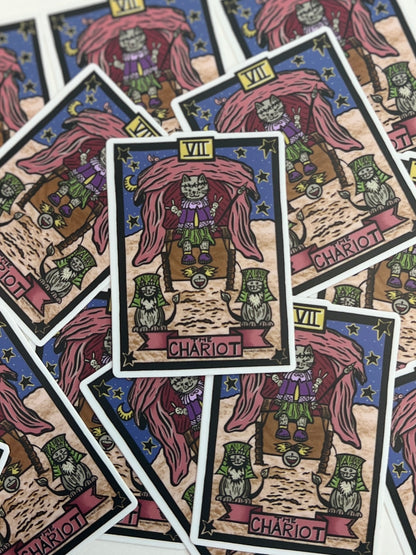 The Chariot Tarot Card Die Cut Vinyl Sticker