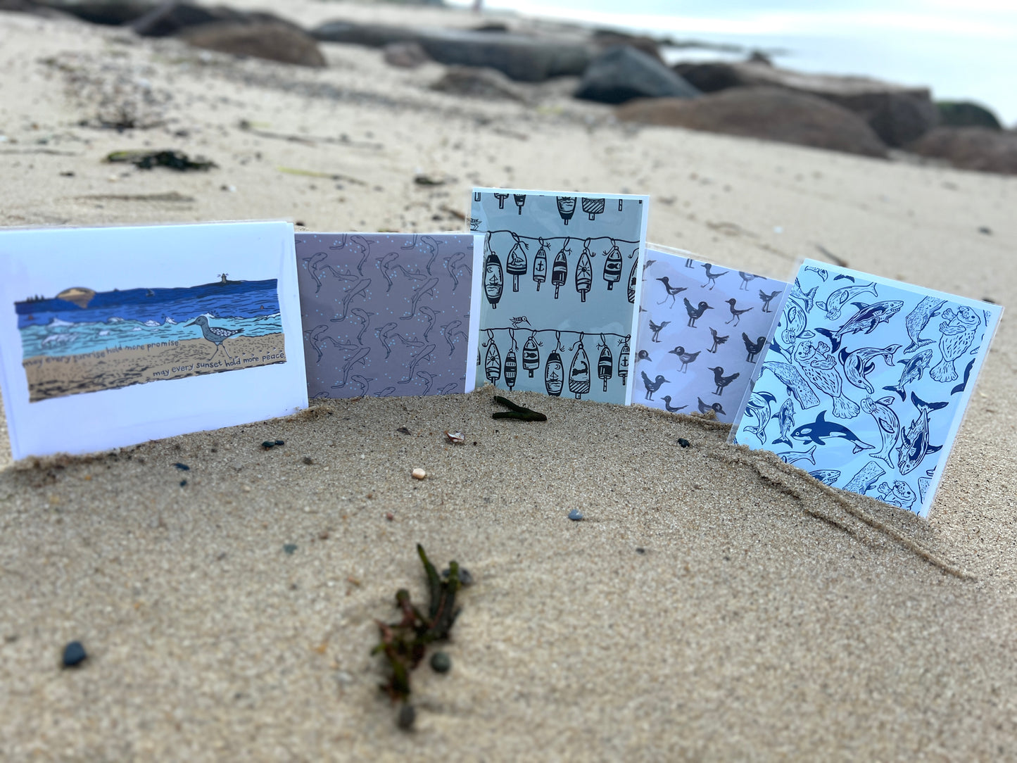 Ocean Theme Greeting Cards Set of 5