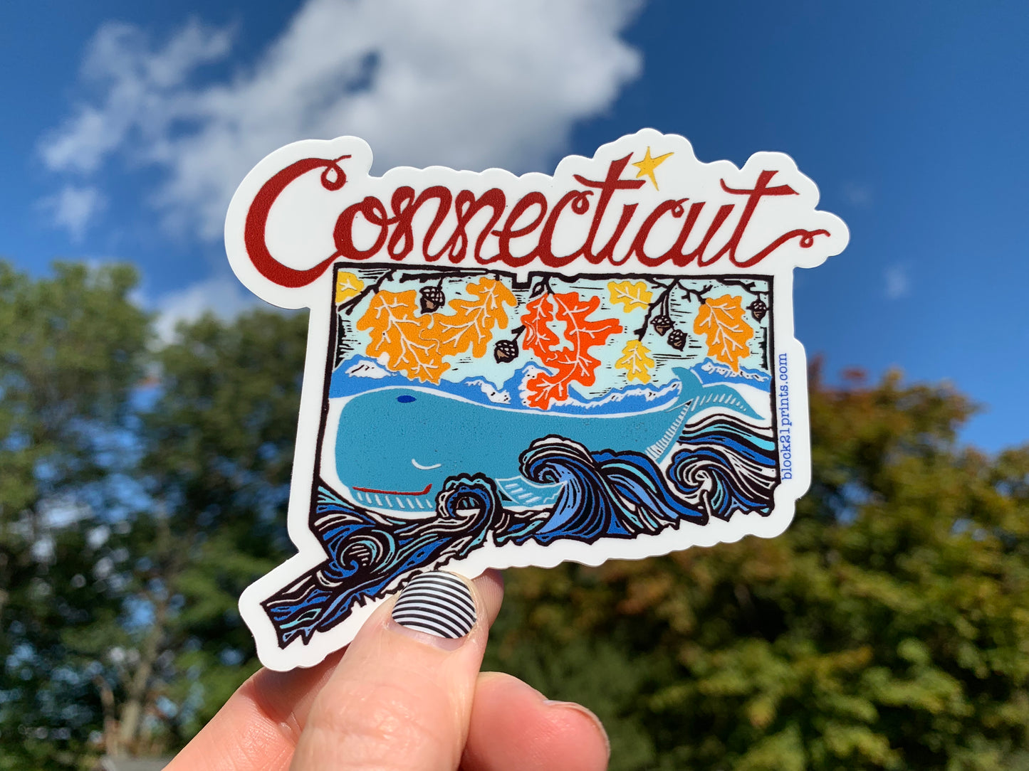 Connecticut State Die Cut Vinyl Sticker