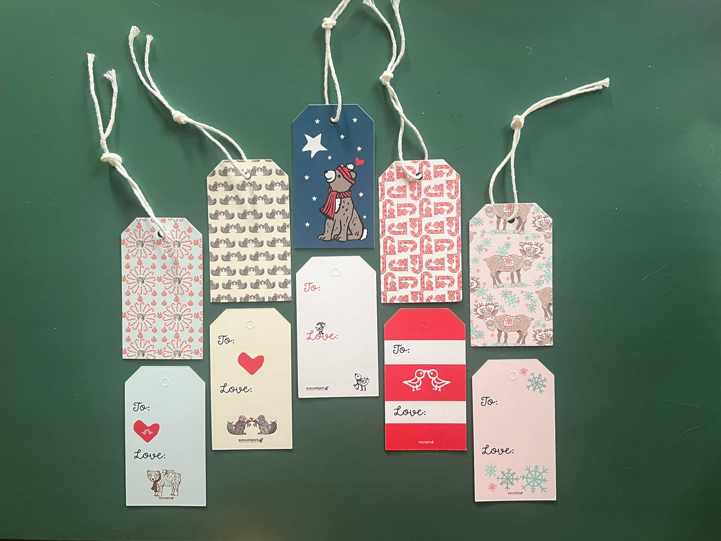 Holiday Gift Tags - set of 5 - Multipack designs