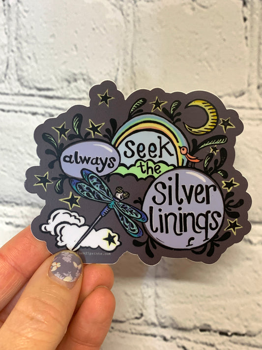 Always Seek the Silver Lining Die Cut Vinyl Sticker