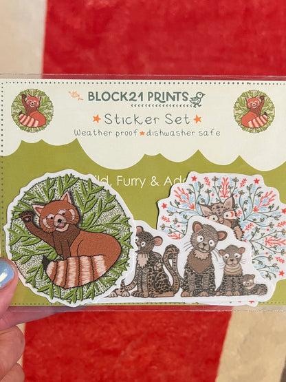 Wild and Furry Animals Sticker Set