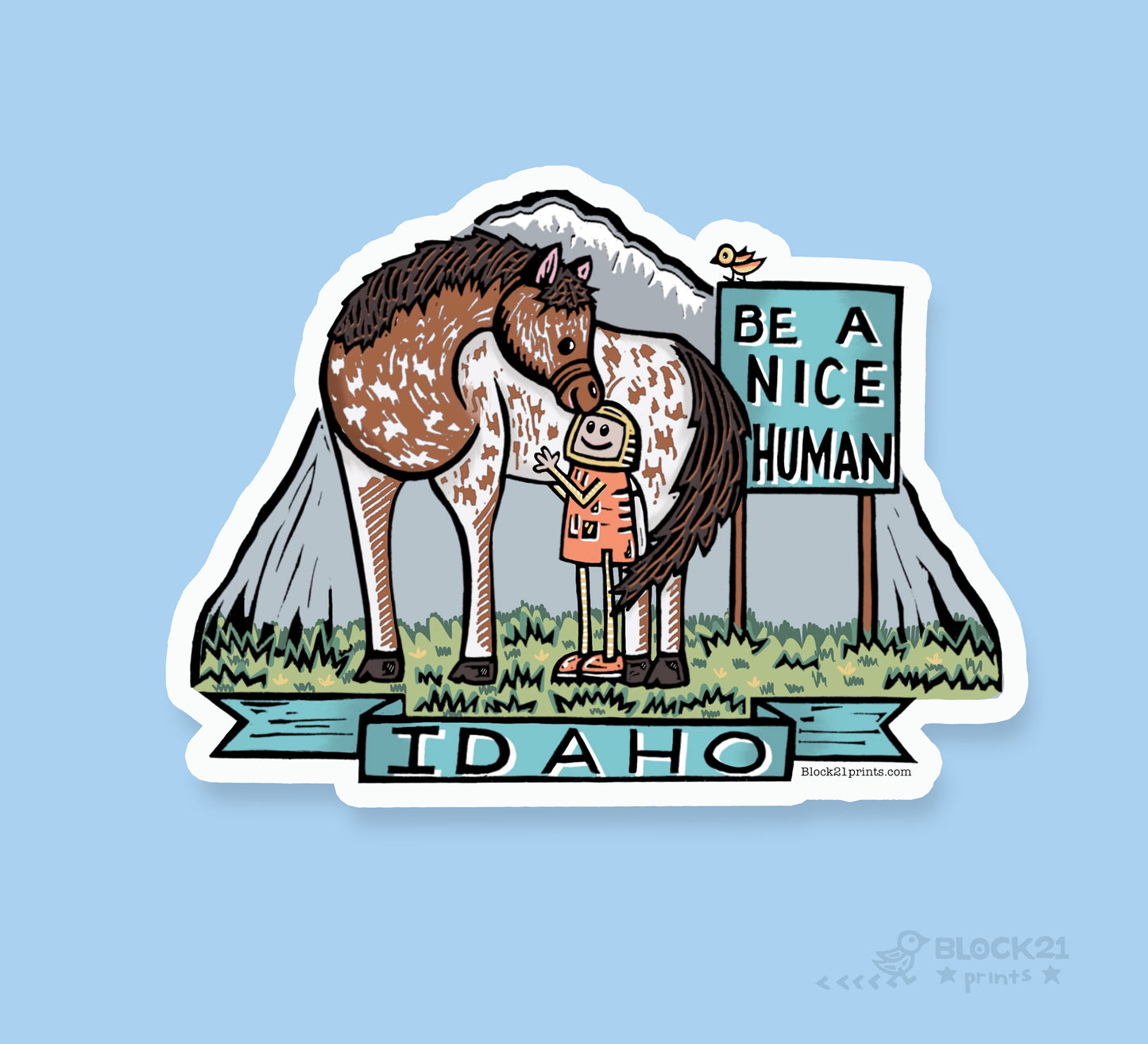 Idaho Appaloosa Horse Be a Nice Human Sticker Decal