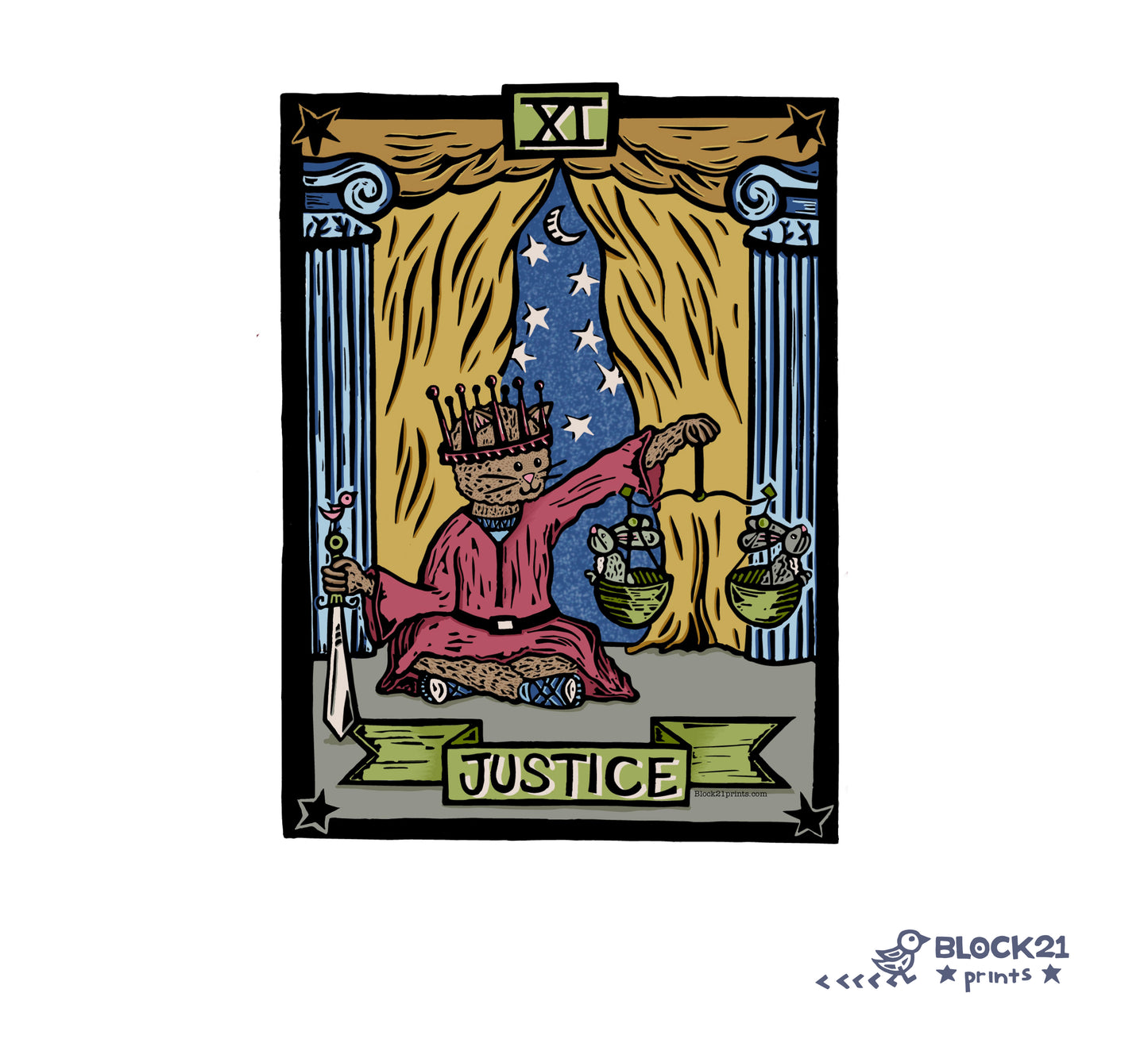 Justice Tarot Art Print