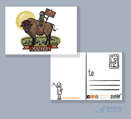 Kansas Bison Buffalo Be a Nice Human Sticker Decal