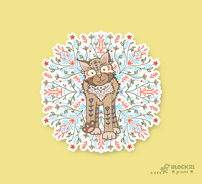 Cute Lynx Vinyl Sticker | Wild & Furry Animal Sticker