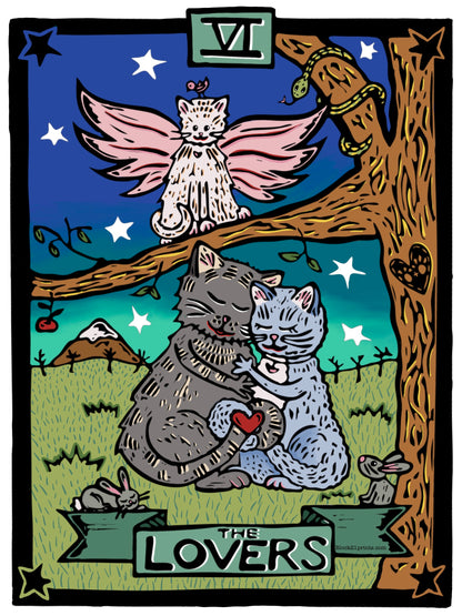 The Lovers Tarot Blank Greeting Card 4" X 6"