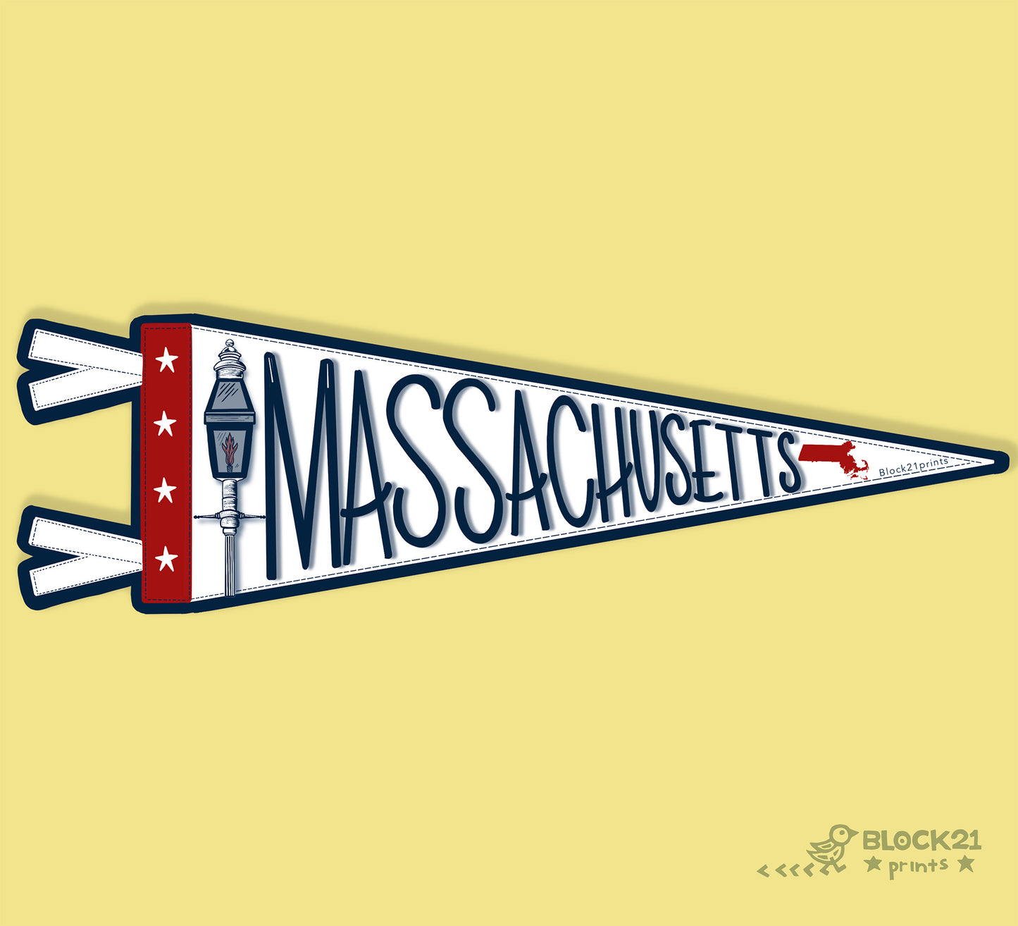 New England Pennant Sticker – Vinyl Decal