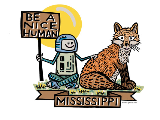 Mississippi Red Fox Be a Nice Human Sticker Decal