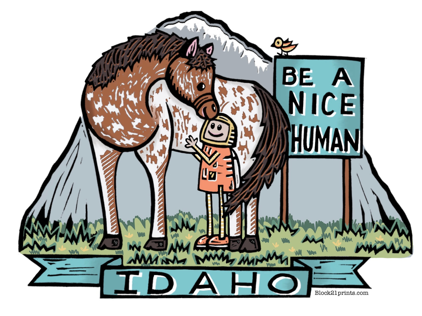 Idaho Appaloosa Horse Be a Nice Human Sticker Decal