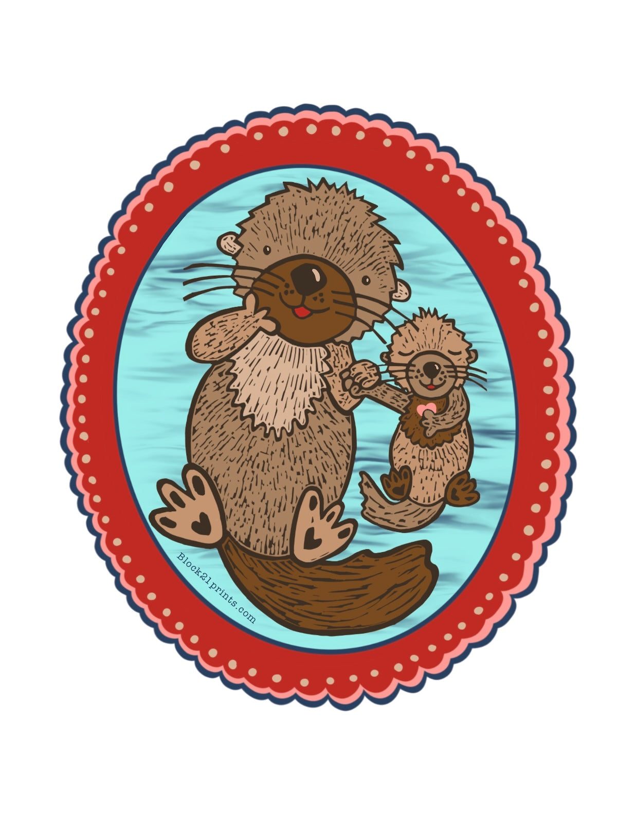 Otters Swimming Sticker Decal