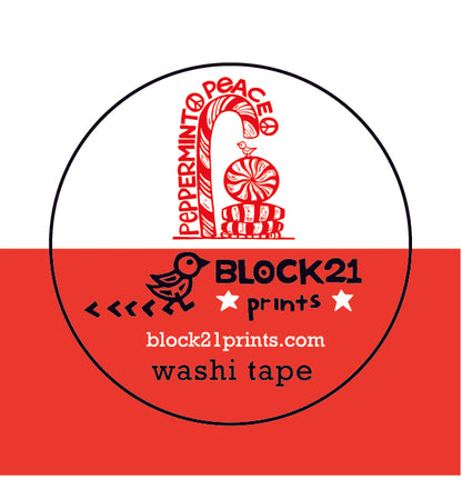 Peppermint Peace Holiday 1 inch Washi Tape