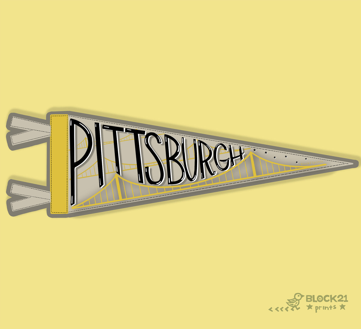 Pittsburgh Pennant Sticker – Vinyl Decal