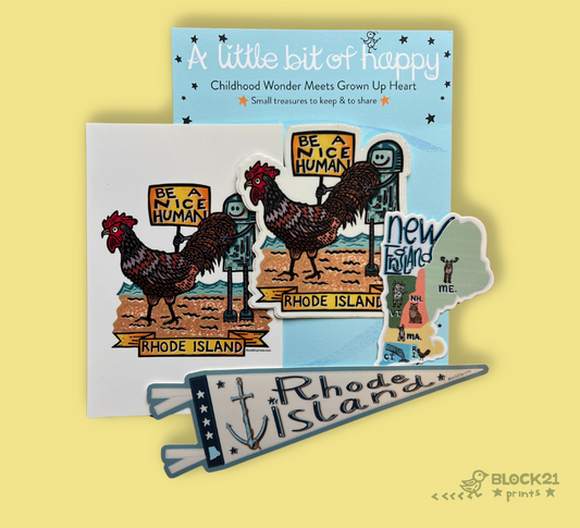 Rhode Island Gift Bundle | Stickers & Postcard