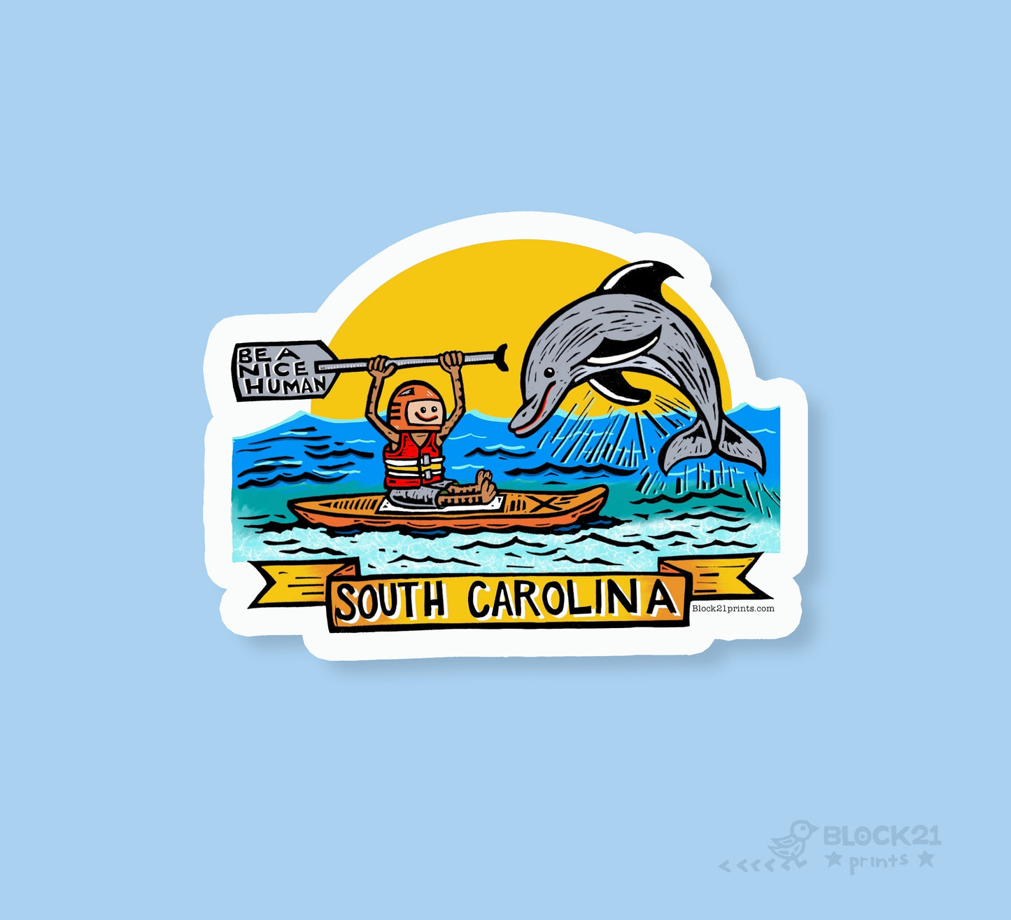 South Carolina Be A Nice Human Dolphin postcard