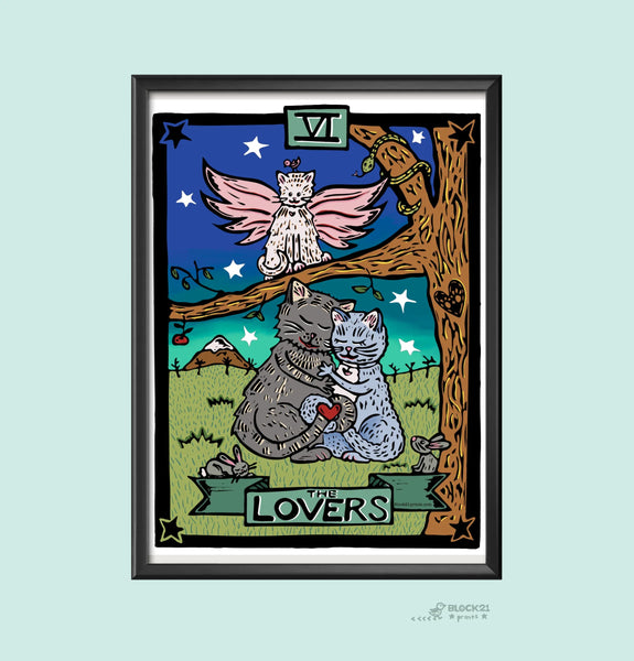The Lovers Tarot Art Print 8.5