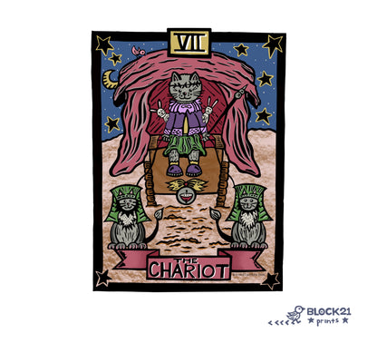 The Chariot Tarot Card Die Cut Vinyl Sticker