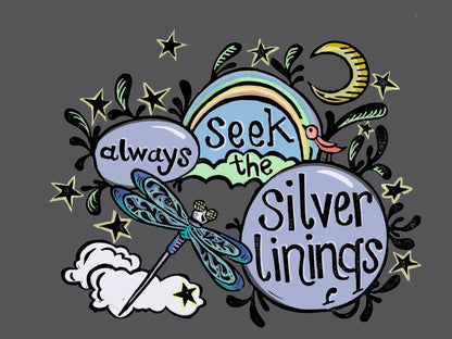 Always Seek the Silver Lining Die Cut Vinyl Sticker