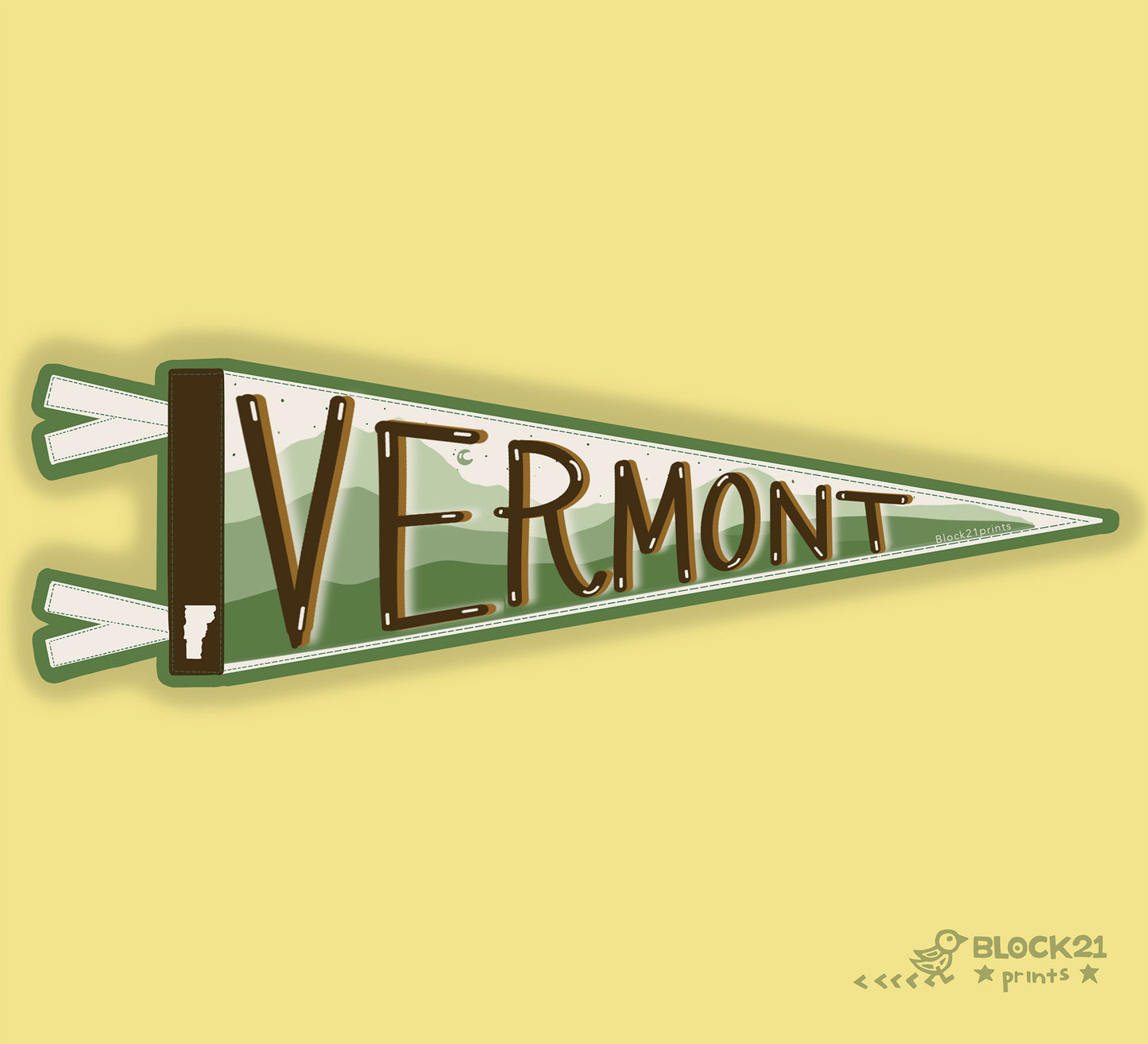 Vermont Pennant Sticker – Vinyl Decal