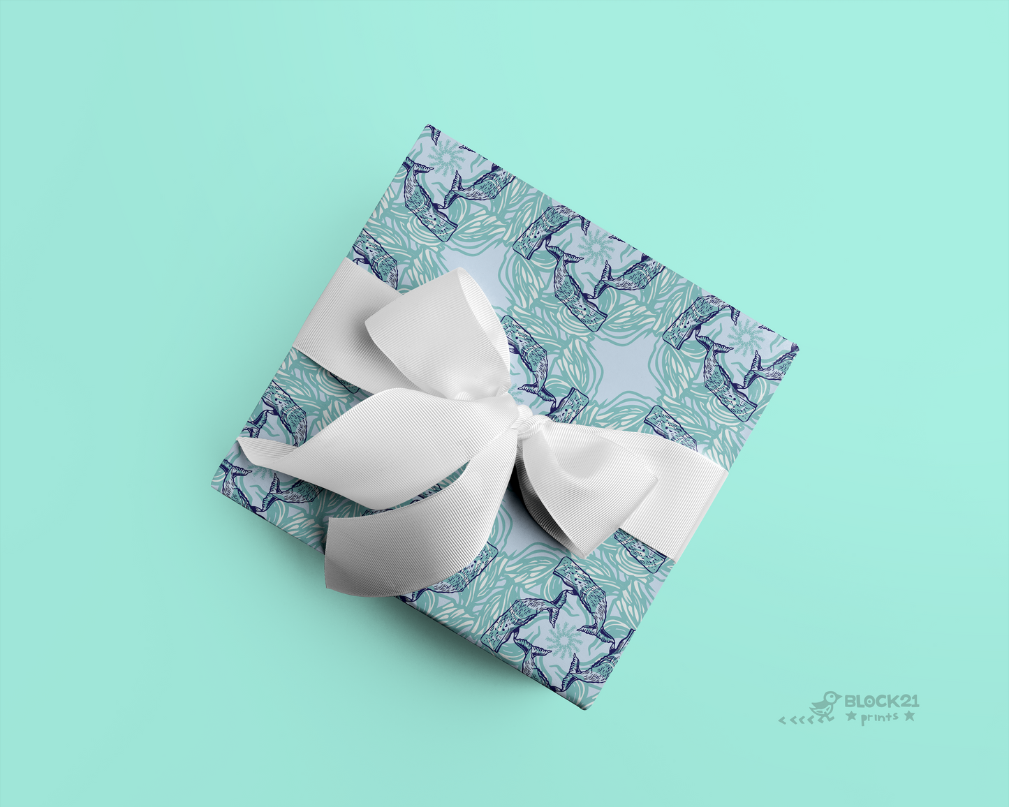 Whales Ocean Theme Gift Wrap Sheet - set of two