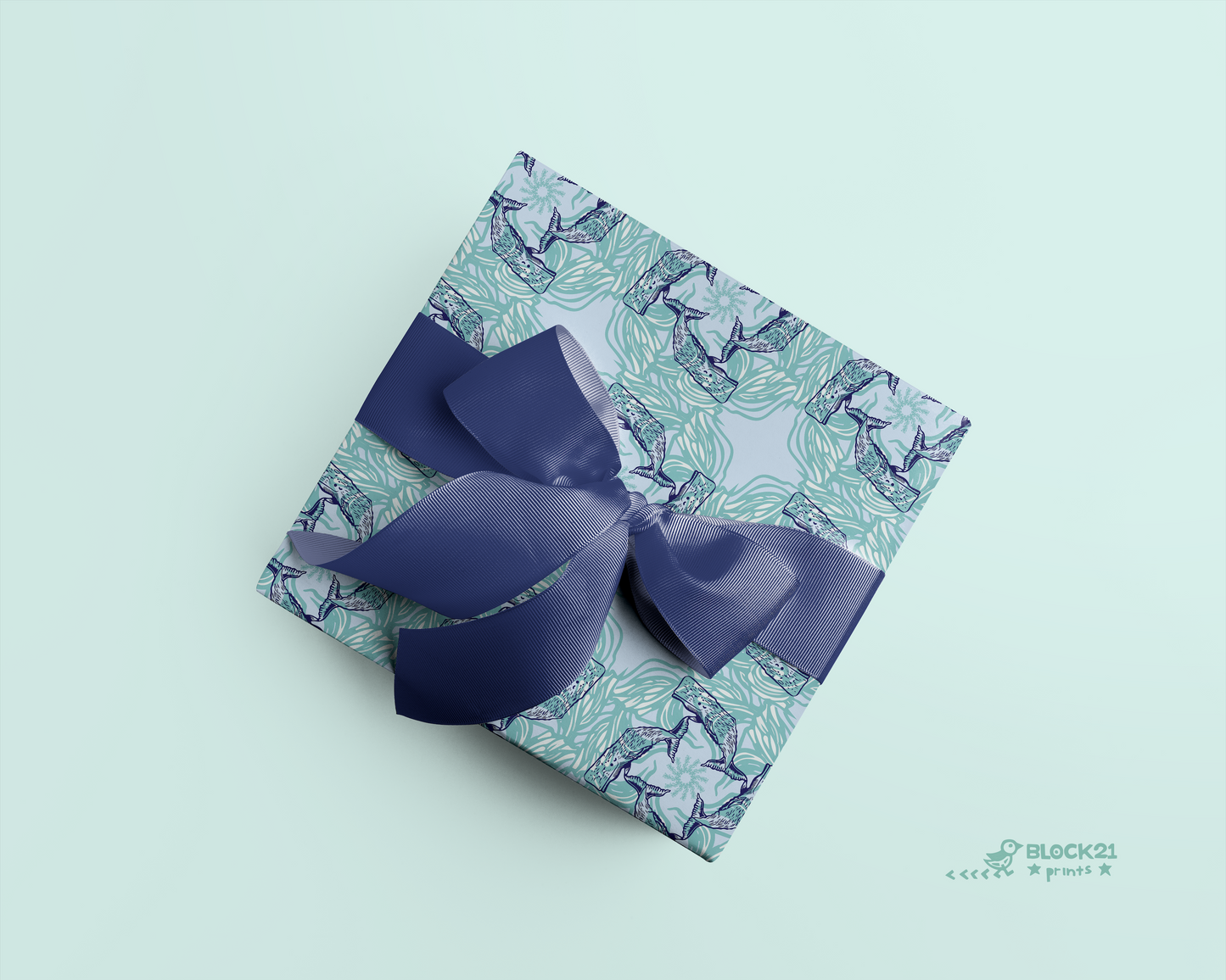 Whales Ocean Theme Gift Wrap Sheet - set of two