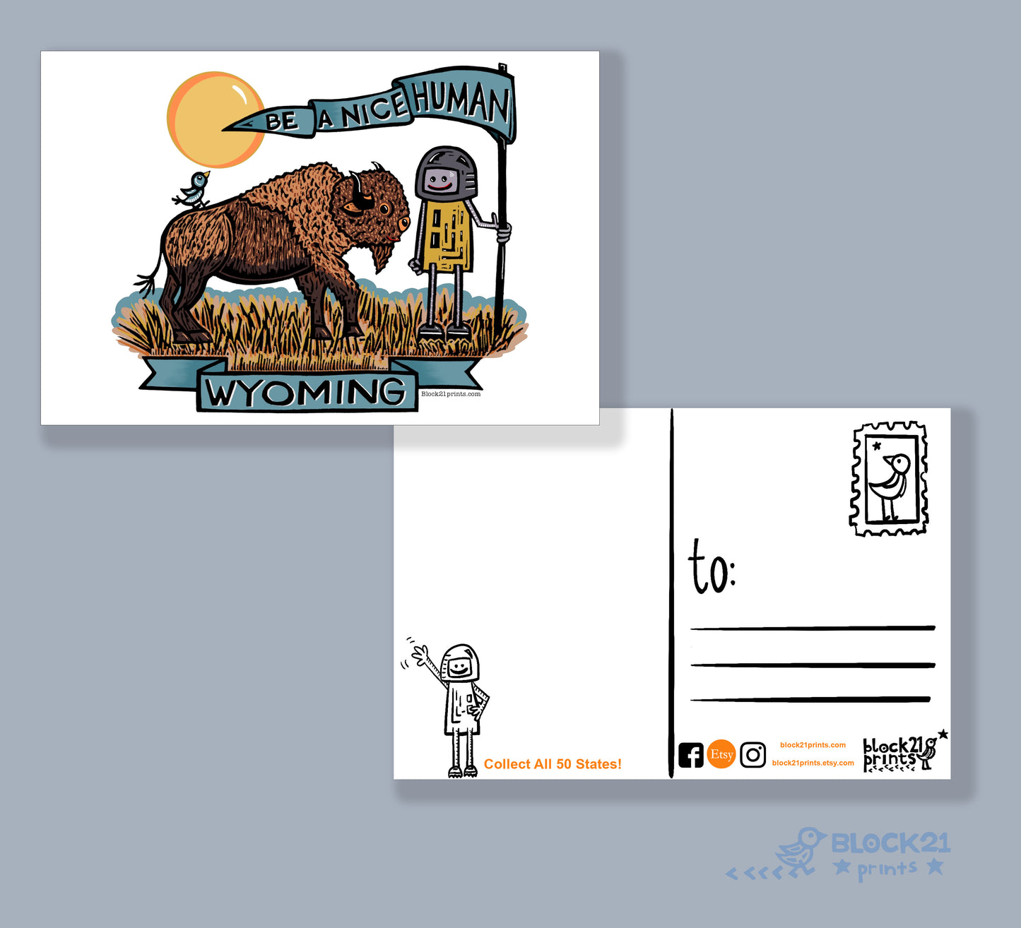 Wyoming Bison Be a Nice Human Sticker Decal