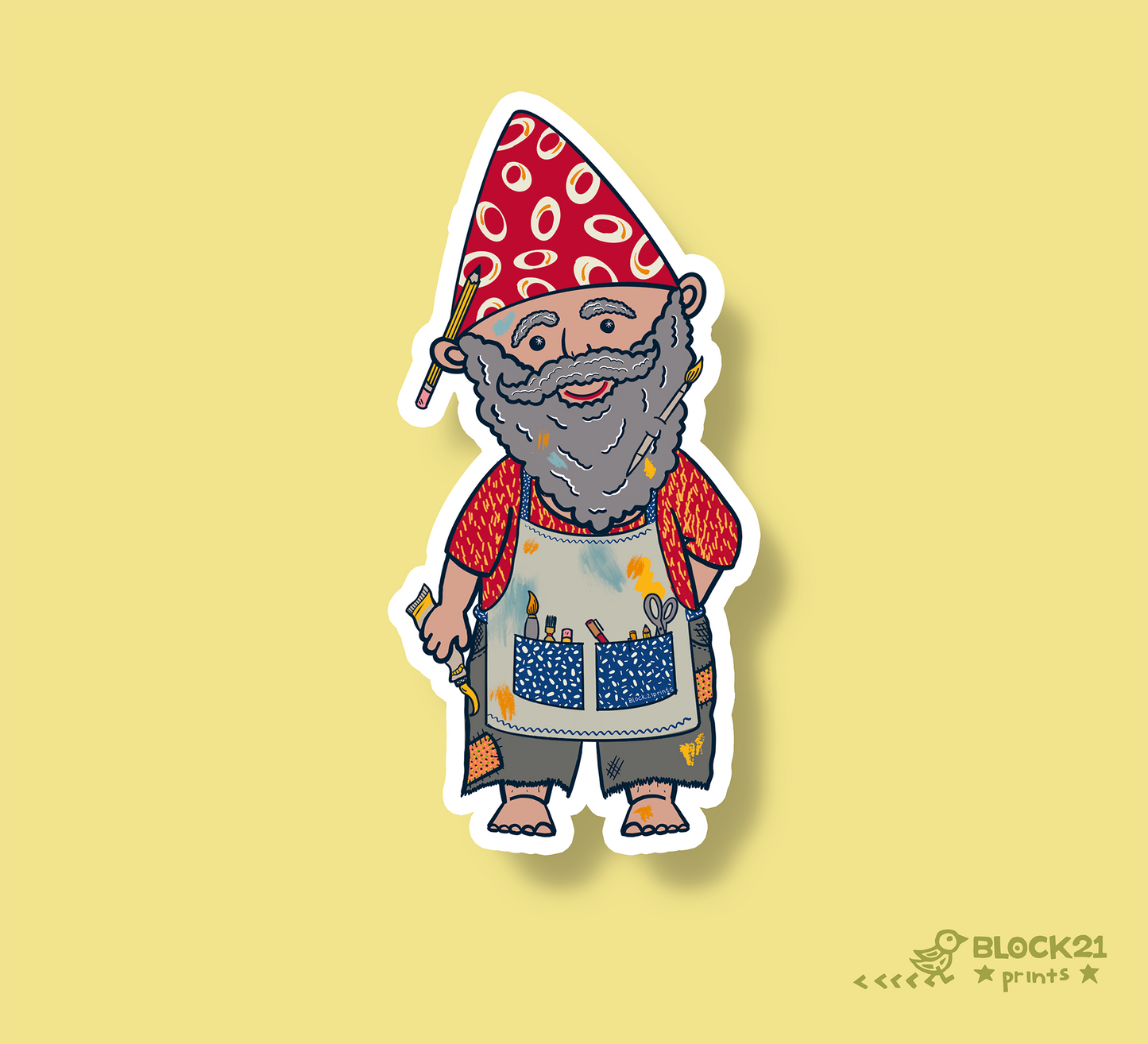 Artist Gnome Vinyl Sticker Weather Proof Decal