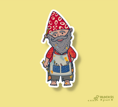 Artist Gnome Vinyl Sticker Weather Proof Decal