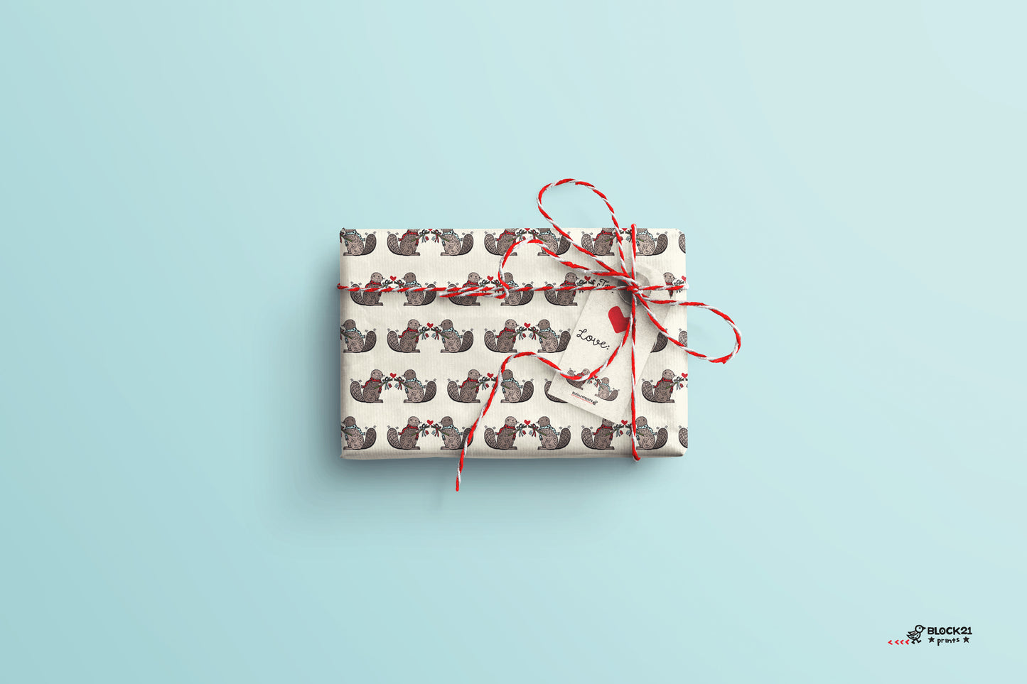 Holiday Beaver Gift Tags - set of 5