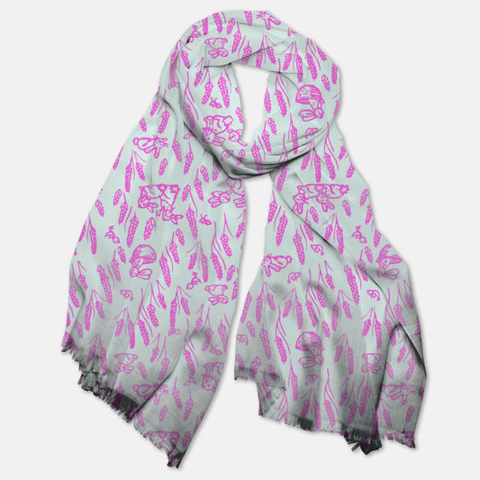 Bunny and Wheat Pashmina Scarf - FREE SHIPPING