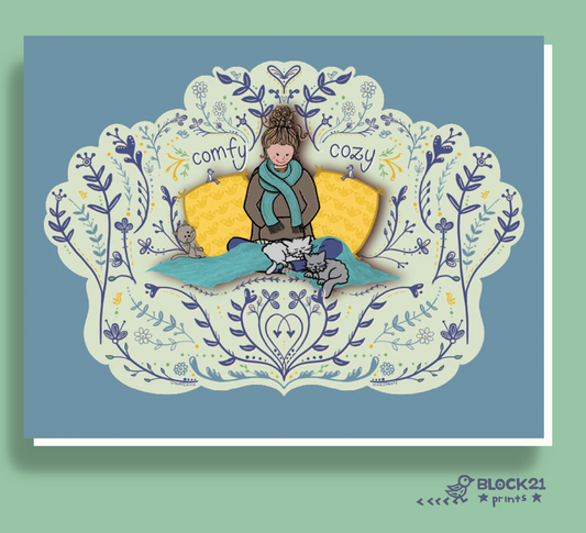 Comfy Cozy Card | A2 Blank Inside