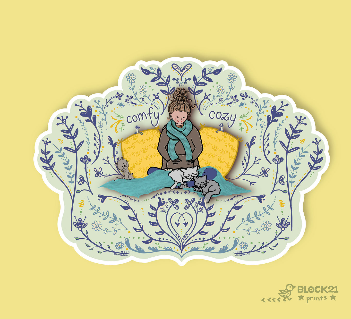 Comfy Cozy Sticker | Waterproof Vinyl