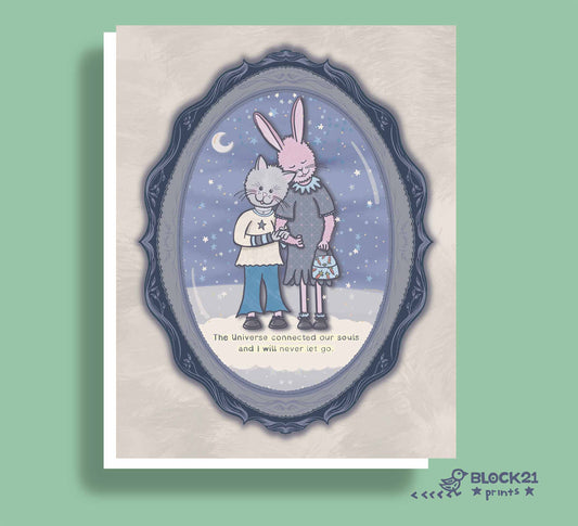 Connected Souls Greeting Card - Friendship - Love | Blank Inside