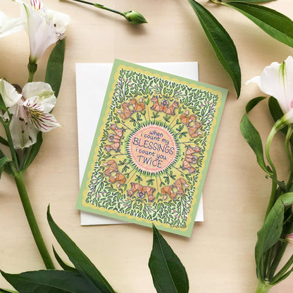 Fox Blessings Quote Greeting Card – “When I Count My Blessings I Count You Twice”