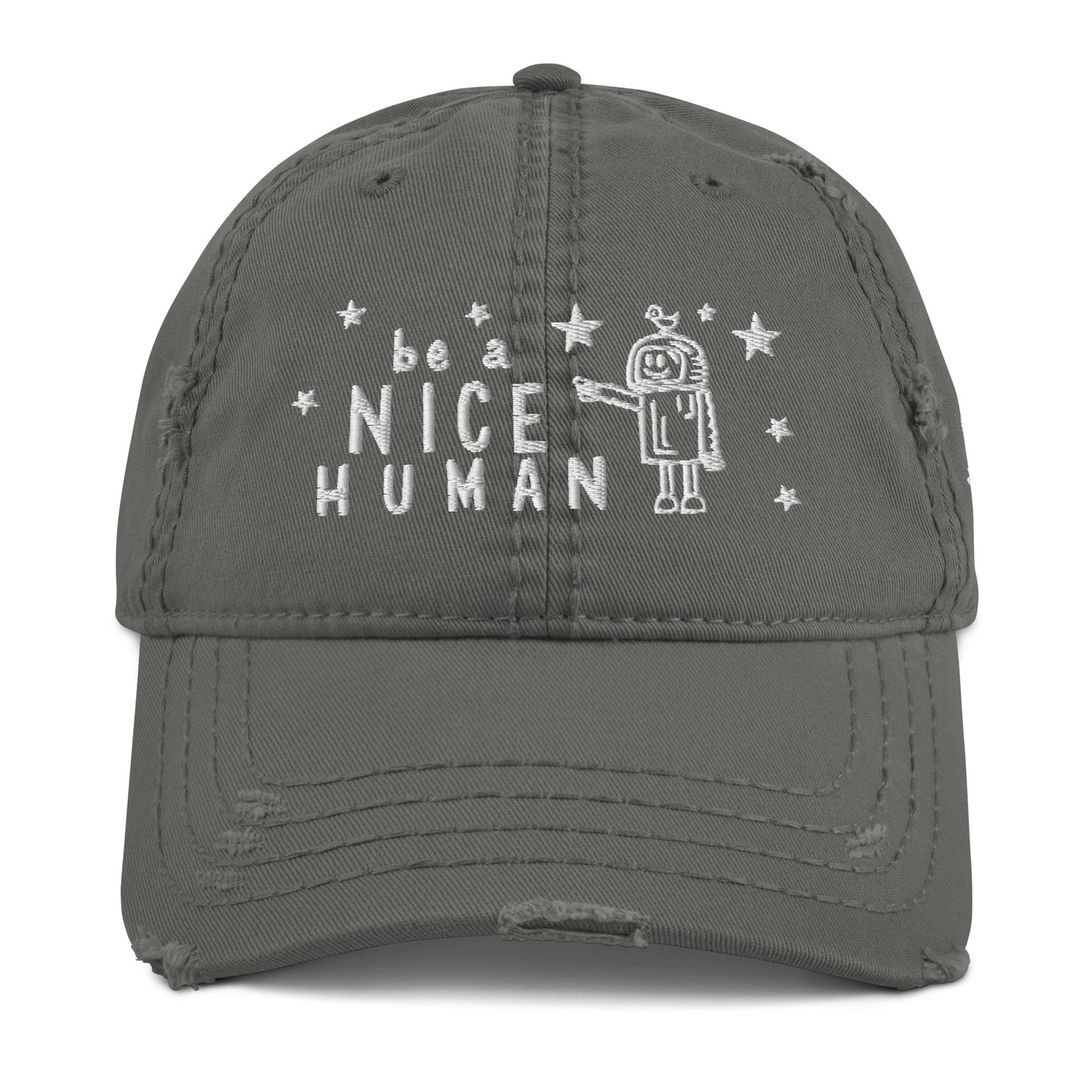 Be A Nice Human Distressed Hat