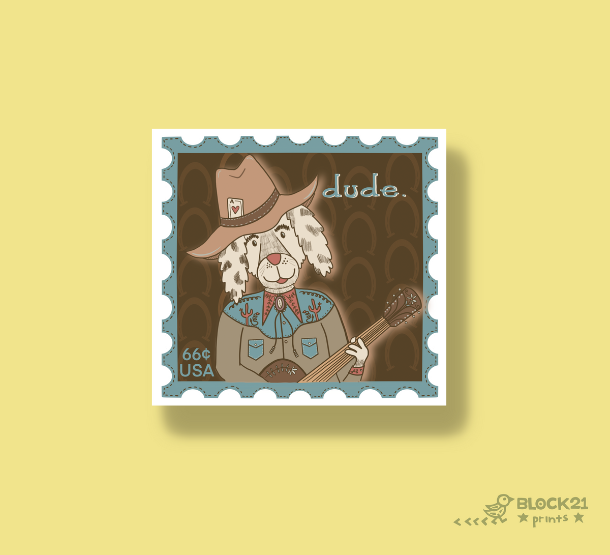 Dude Cowboy Dog Sticker | Western Dog Vinyl Sticker
