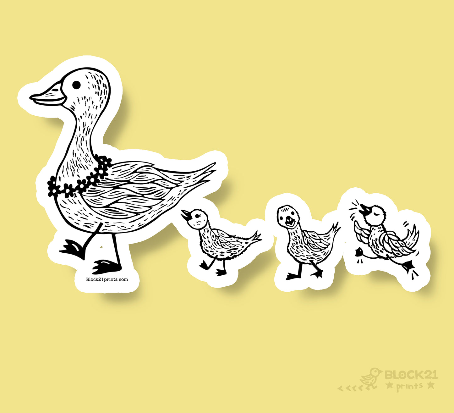 Duck Family Die-Cut Vinyl Sticker Weather Proof Decal