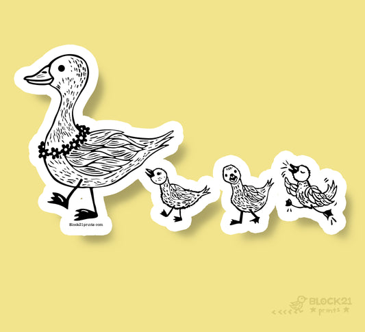 Duck Family Die-Cut Vinyl Sticker Weather Proof Decal