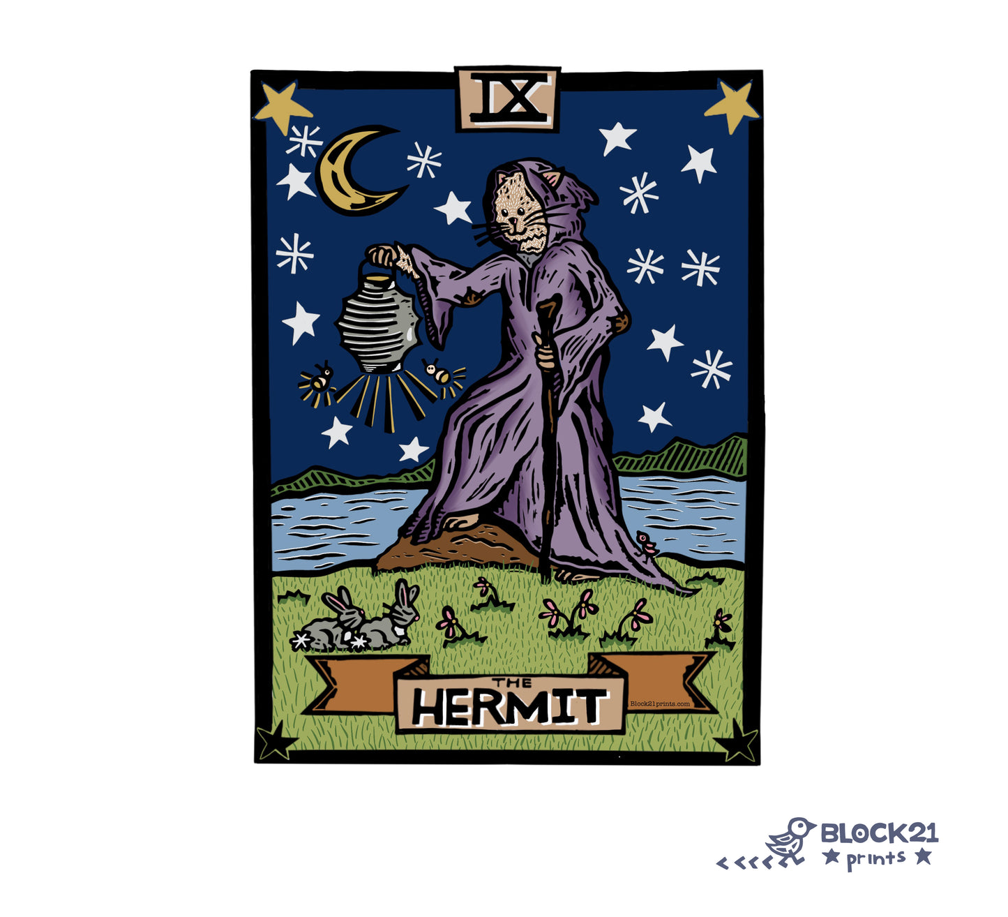 The Hermit Tarot Card Die Cut Vinyl Sticker